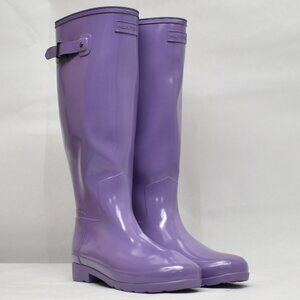 $225 Hunter Refined Gloss Tall Duo Waterproof Snow Boot lavender 11 (G8)